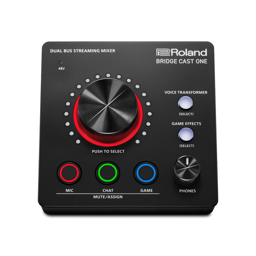 Roland BRIDGE CAST ONE Dual Bus Streaming Mixer | Compact Audio Streaming Mixer | For Online Gamers & Content Creators | 32-Bit Hardware DSP | USB-C Windows and Mac Connectivity | XLR Mic Support