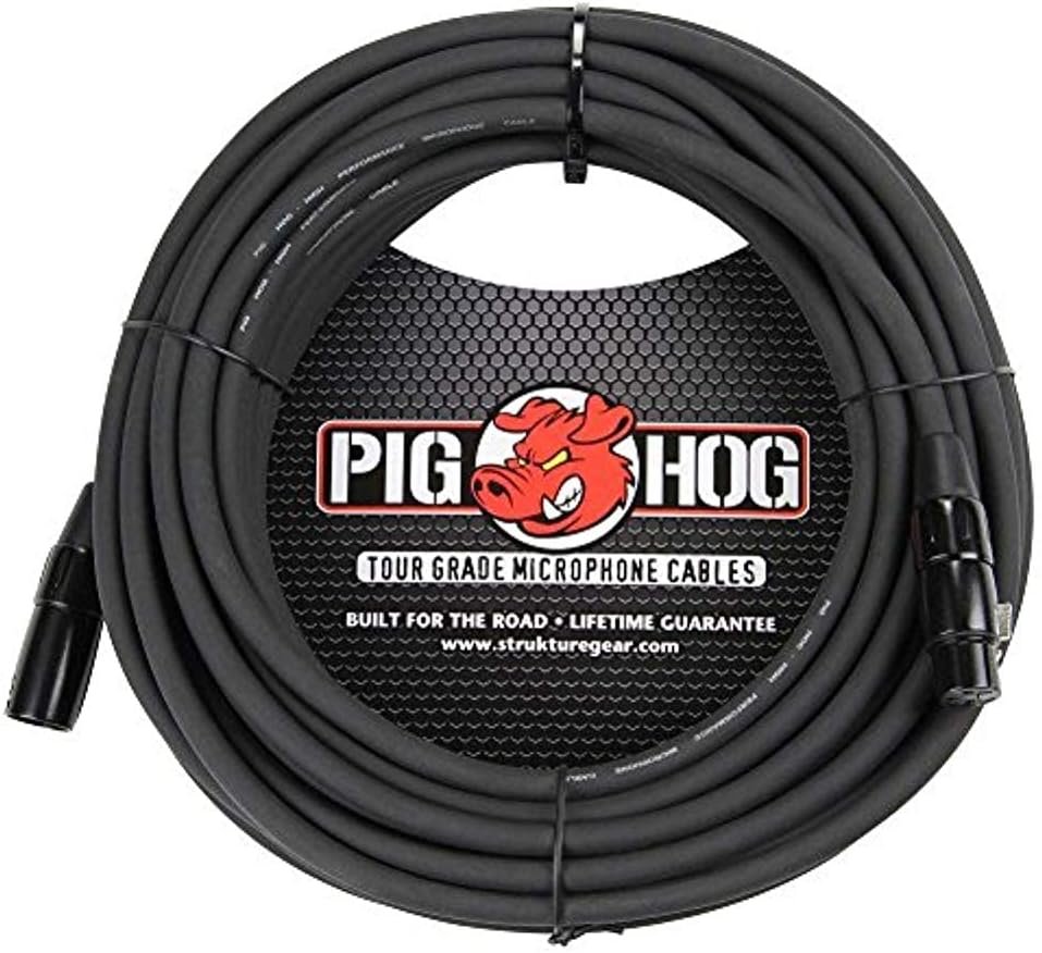 Pig Hog 100ft XLR Microphone Cable with 8mm PVC Jacket and XLR Connectors New