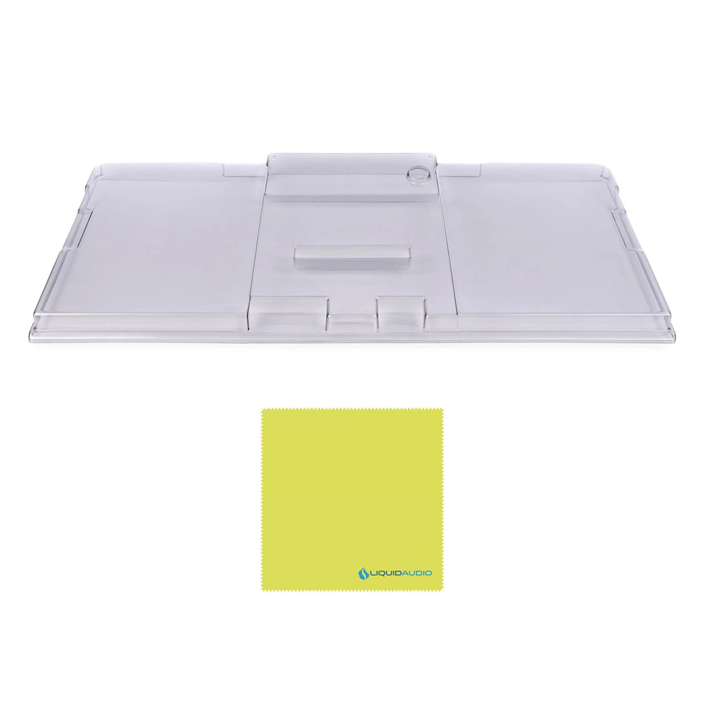 Decksaver DS-PC-XDJXZ Polycarbonate Cover for Pioneer XDJ-XZ DJ Controller Bundle with Polishing Cloth – Smoked/Clear Protection, Shields from Dust, Liquids & Impact, Fits Flight Cases