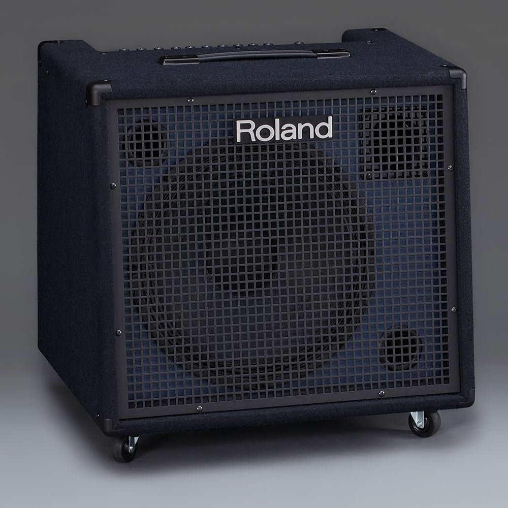 Roland KC-600 4-Channel Stereo Mixing Keyboard Amplifier Bundle with 25ft Pig Hog 9.2mm Speaker Cable & Polishing Cloth – 200-Watt Power, 15" Woofer, Versatile Inputs, Stage-Ready Performance