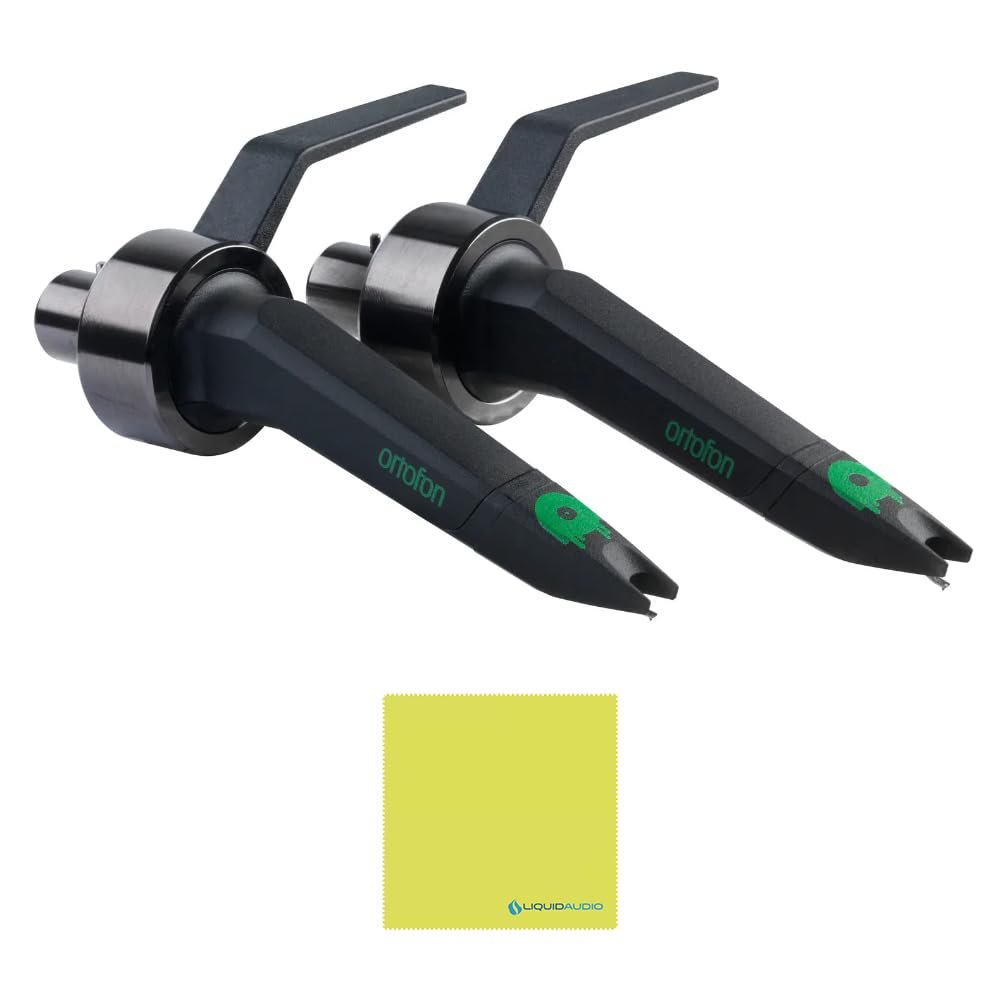 Ortofon 2x Concorde MK2 Mix Single Cartridge Bundle with Polishing Cloth – Twin Pack DJ Cartridges for Scratch and Mix Performance with Spherical Stylus and Durable Design