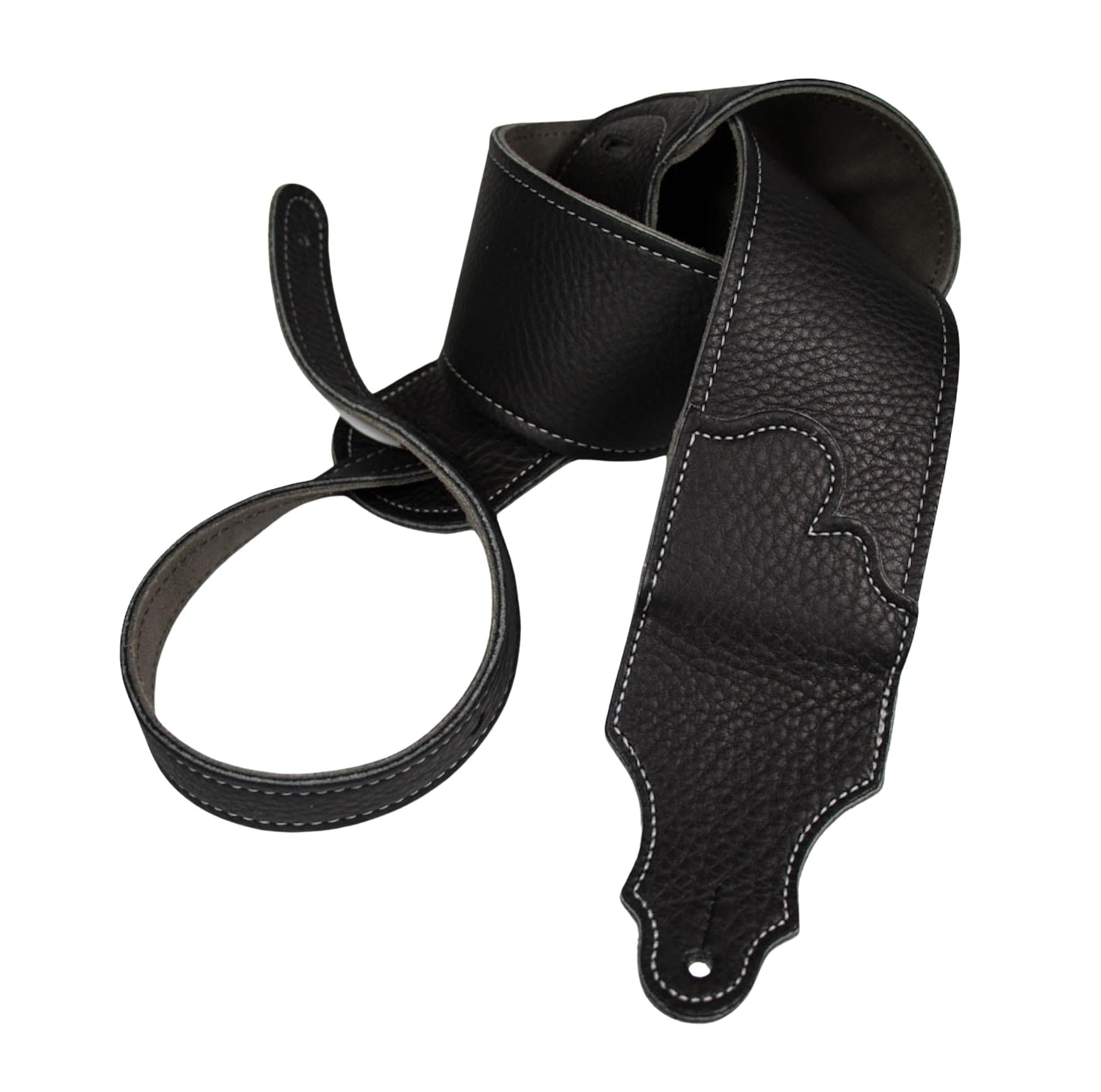 Franklin Strap Original Black Glove Leather with Suede Backing Guitar Strap