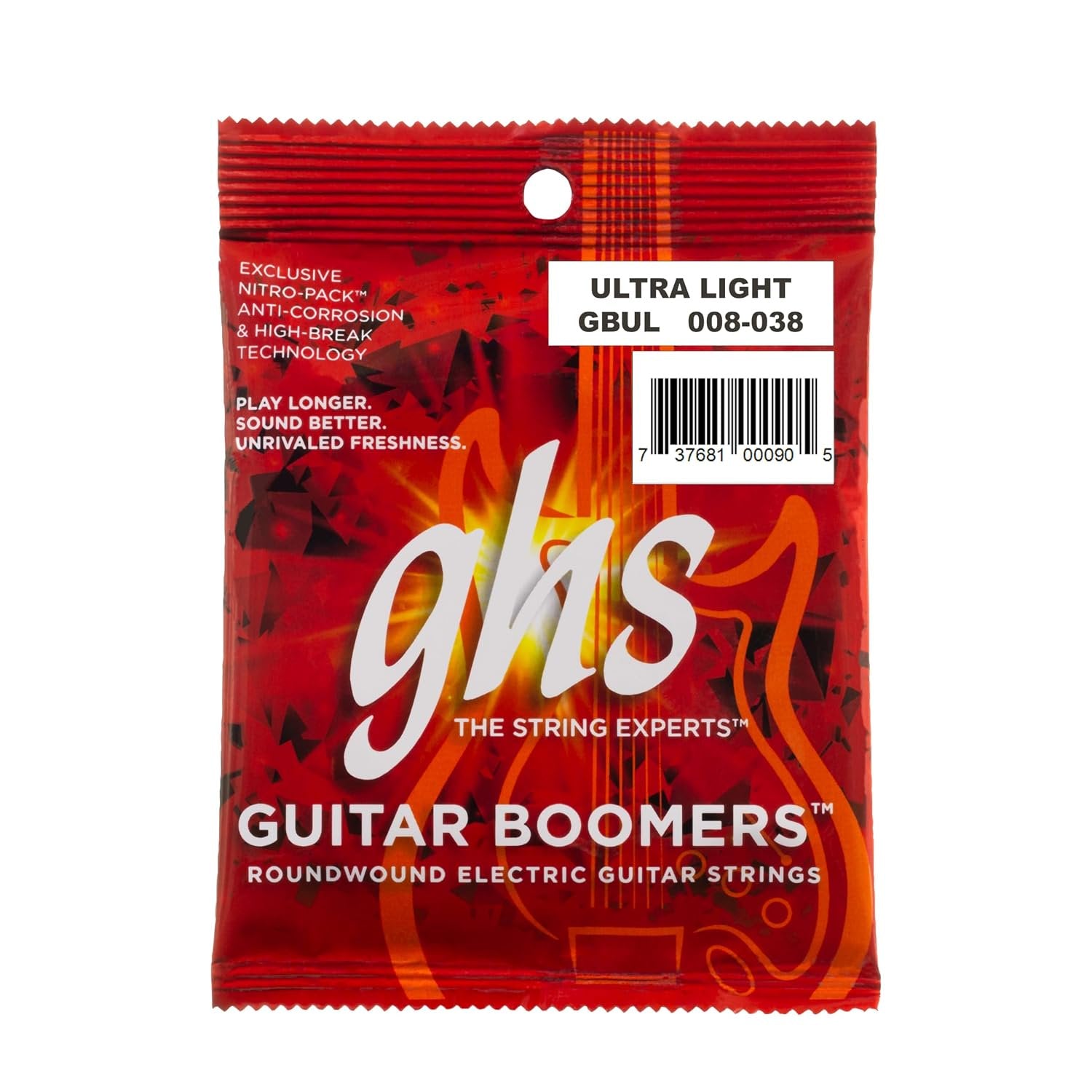 GHS GBUL Boomers Nickel Plated Steel Electric Guitar Strings 8-38 ULT