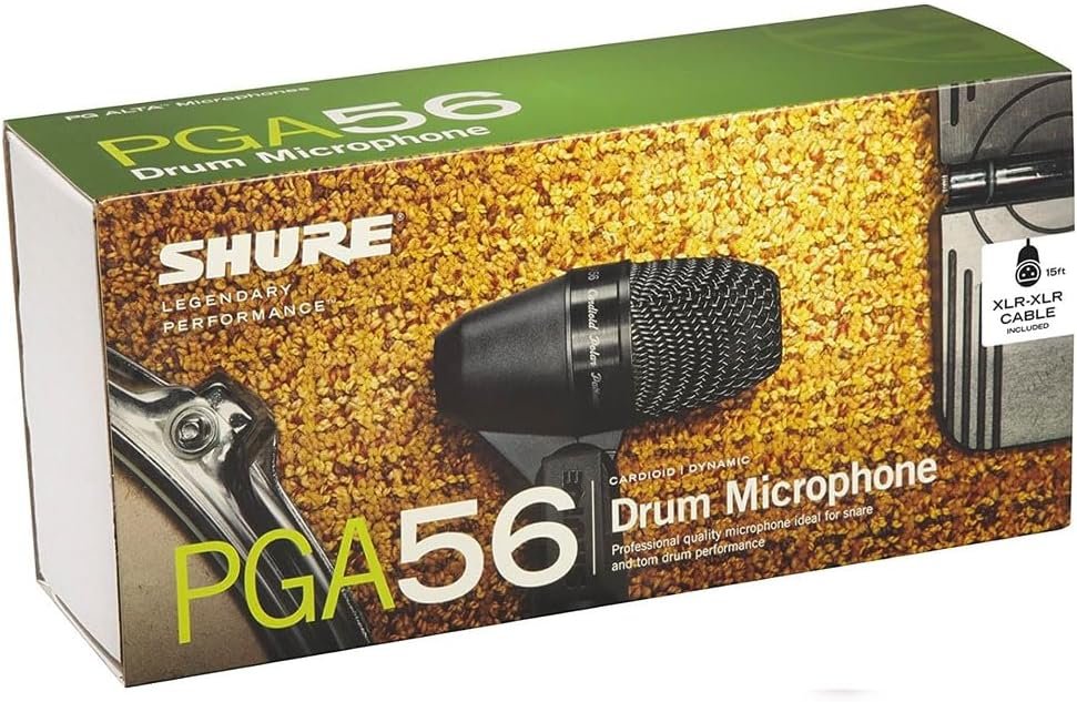 Shure PGA56 Dynamic Microphone with Cardioid Pattern and Swivel-Mount Snare/Tom Design