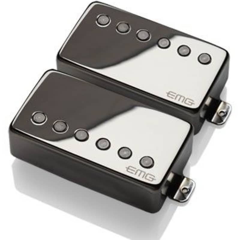 EMG 57/66 Bridge and Neck Humbucker Guitar Pickups Set, Black Chrome