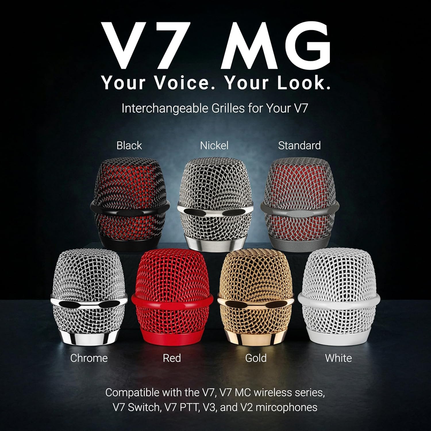 SE ELECTRONICS V7 MG Gold Mic Grille - Compatible with V7, V7 MC Wireless Series, V7 Switch, V7 PTT, V3 & V2 Microphones