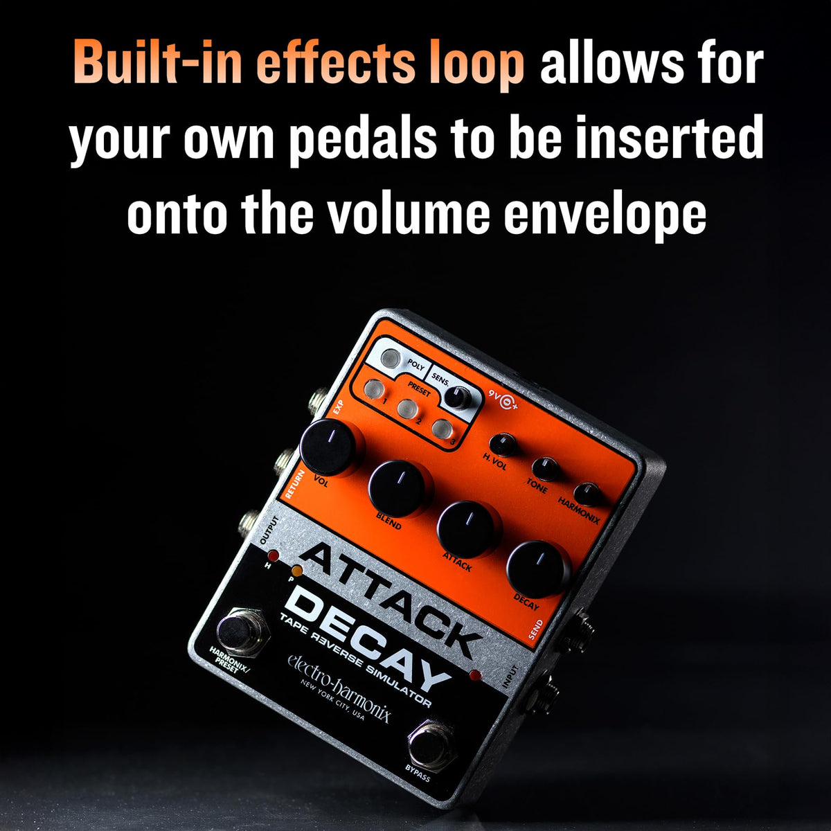 Electro-Harmonix Attack Decay Tape Reverse Simulator Pedal