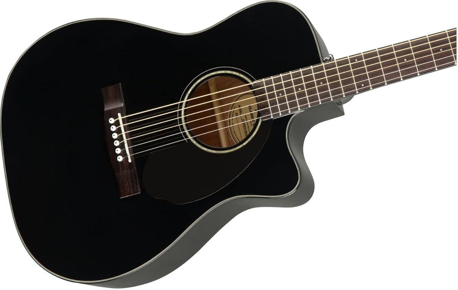 Fender CC-60SCE Acoustic Electric Guitar, Cutaway Concert, Black