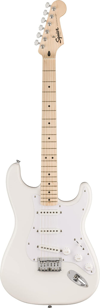 Squire Sonic Stratocaster HT Electric Guitar, Arctic White, Maple Fingerboard, White Pickguard