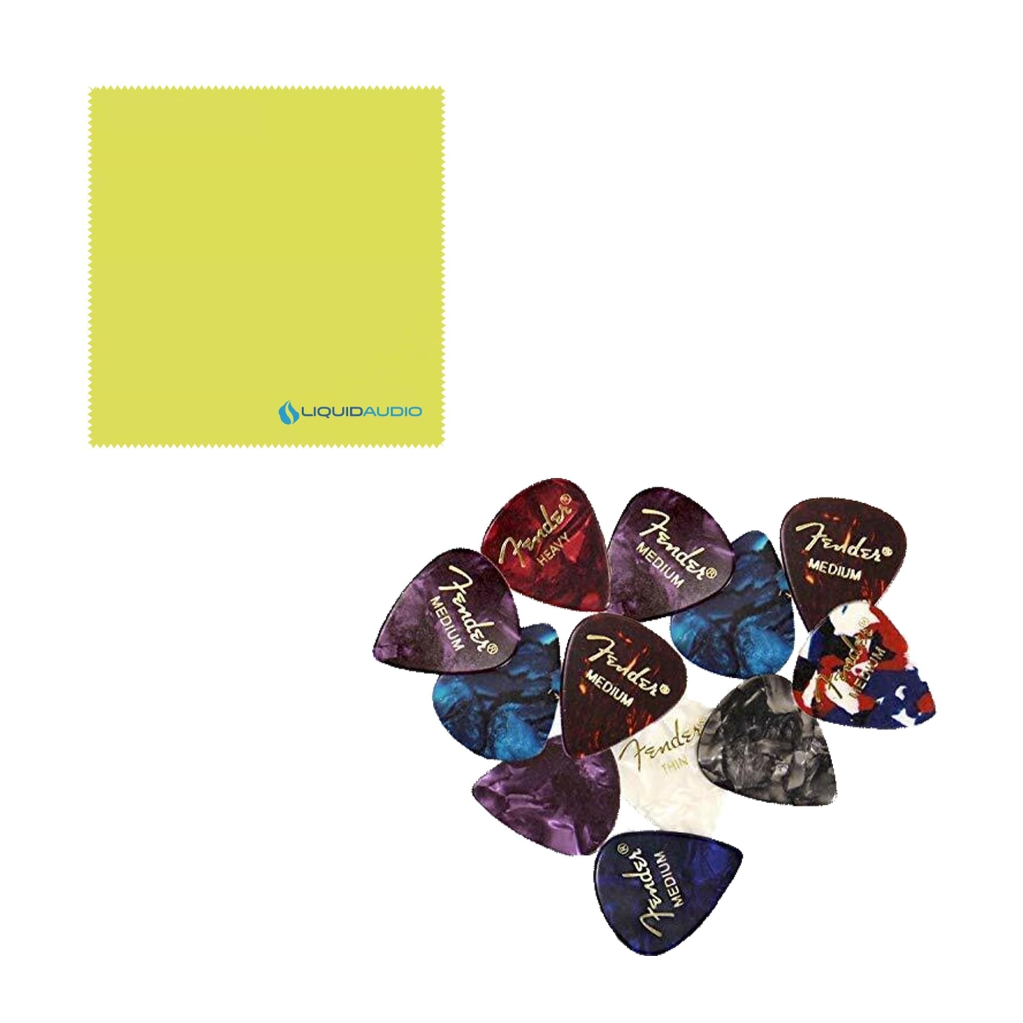 Squier Classic Vibe '70s Stratocaster, Indian Laurel Fingerboard, Natural - 0374020521 Bundle w/ 12-Pack Guitar Pick and Liquid Audio Polishing Cloth