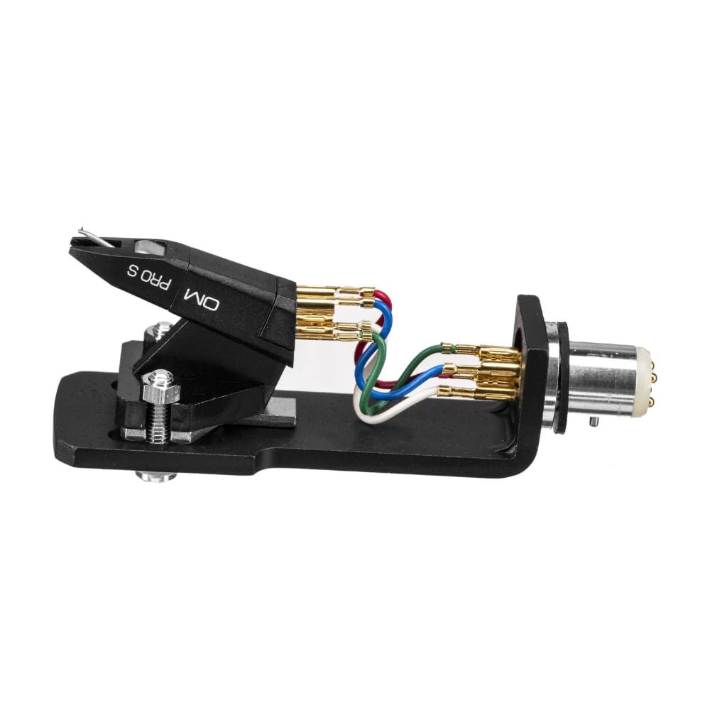 Ortofon OM PRO S Pre-Mounted on SH-4 Black Ortofon Headshell Bundle with Liquid Audio Carbon Fiber Record Brush & Instrument Polishing Cloth