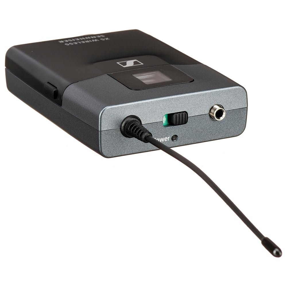 Sennheiser SK XSW Wireless Bodypack Transmitter – A Range Bundle with 4X Blucoil AA Batteries & Polishing Cloth – Rugged Design, Secure Transmission, and Extended Battery Life, (SK-XSW-A),Black
