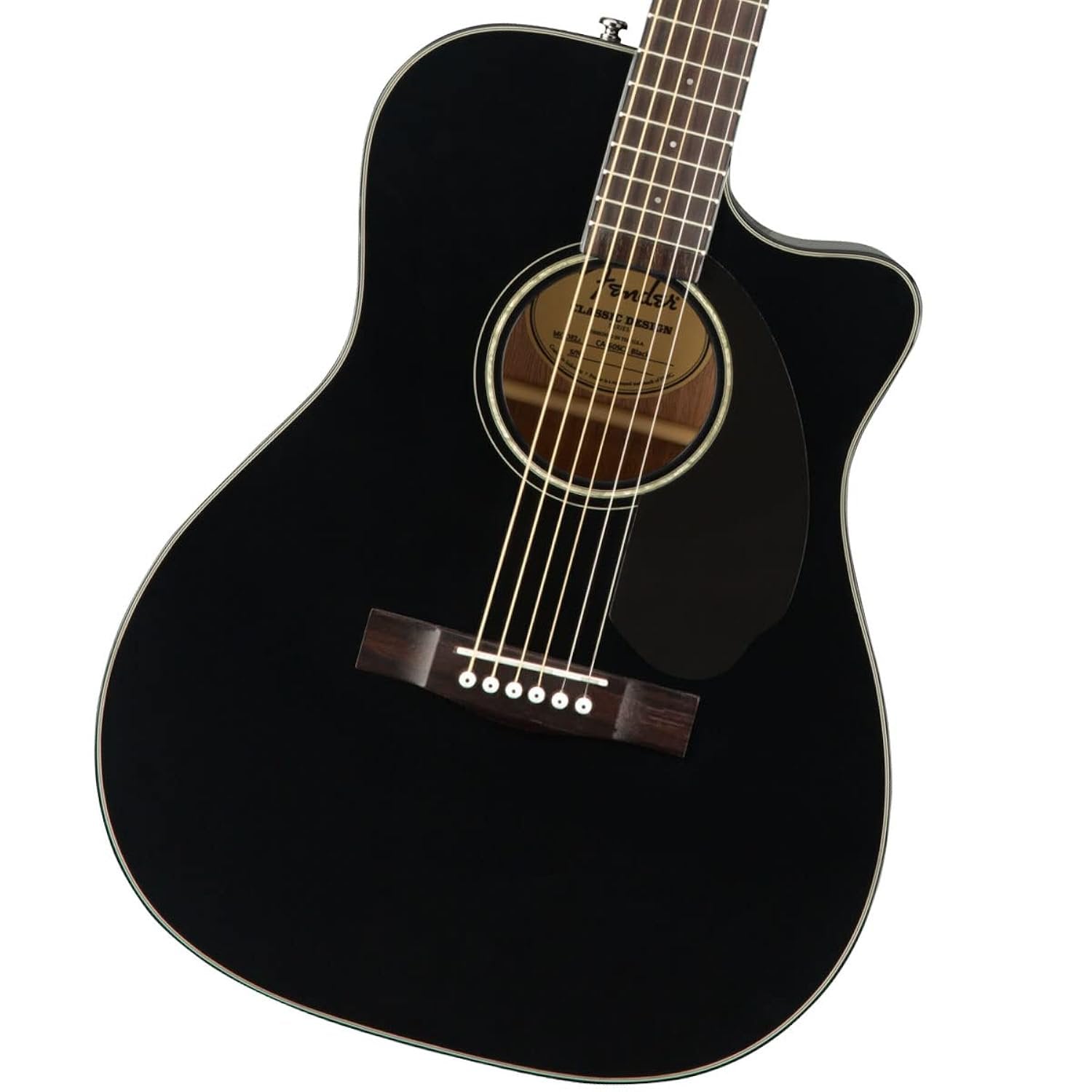 Fender CC-60SCE Acoustic Electric Guitar, Cutaway Concert, Black