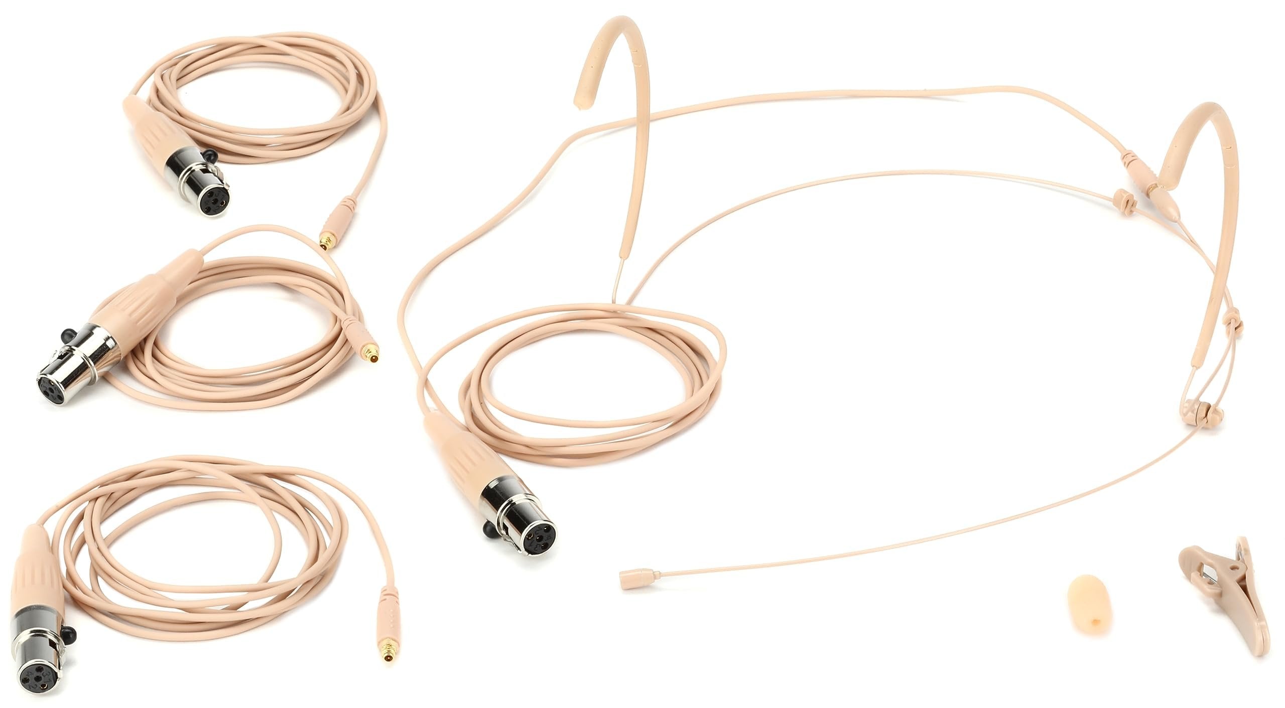 Galaxy Audio HSM8-OBG-4SHU Omnidirectional Earset Microphone with Shure Wireless Connector - Beige
