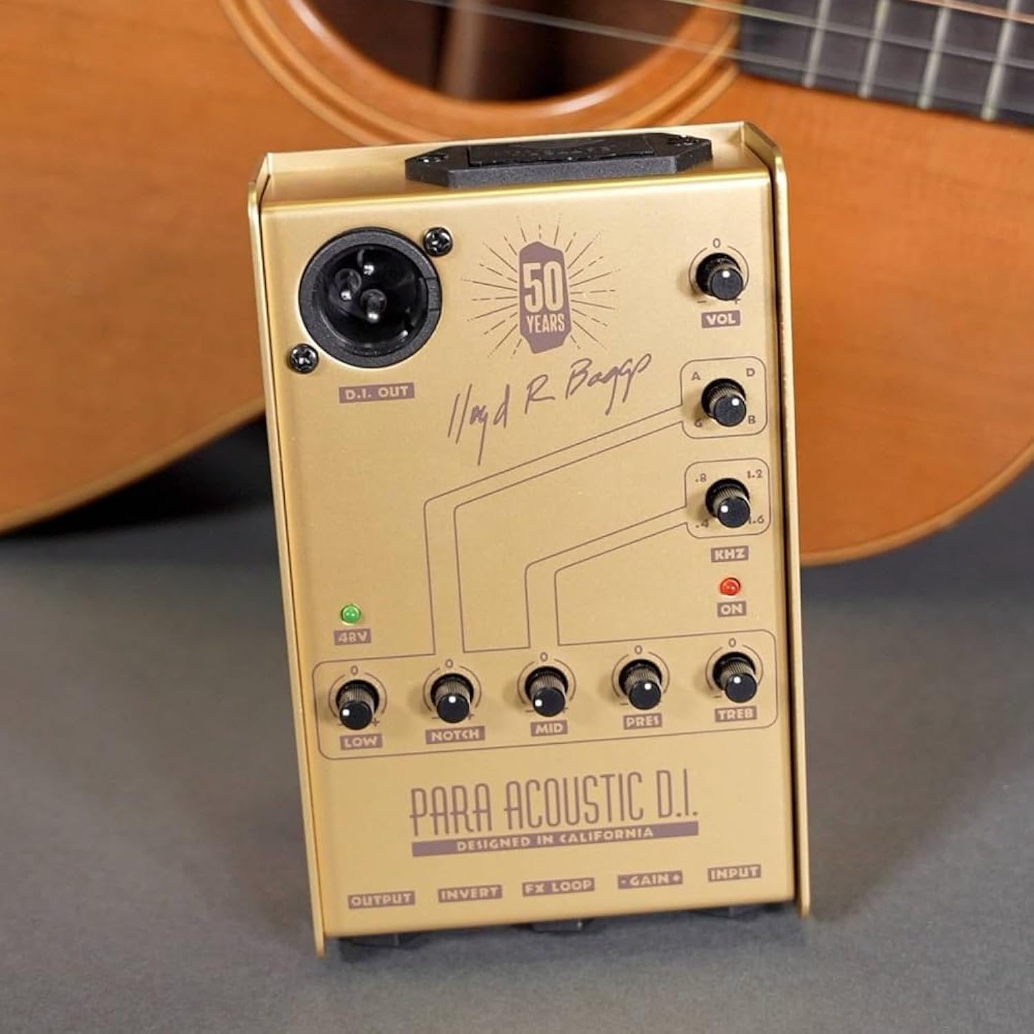 LR Baggs para DI Acoustic Guitar Preamp, Gold, 50th Anniversary Edition