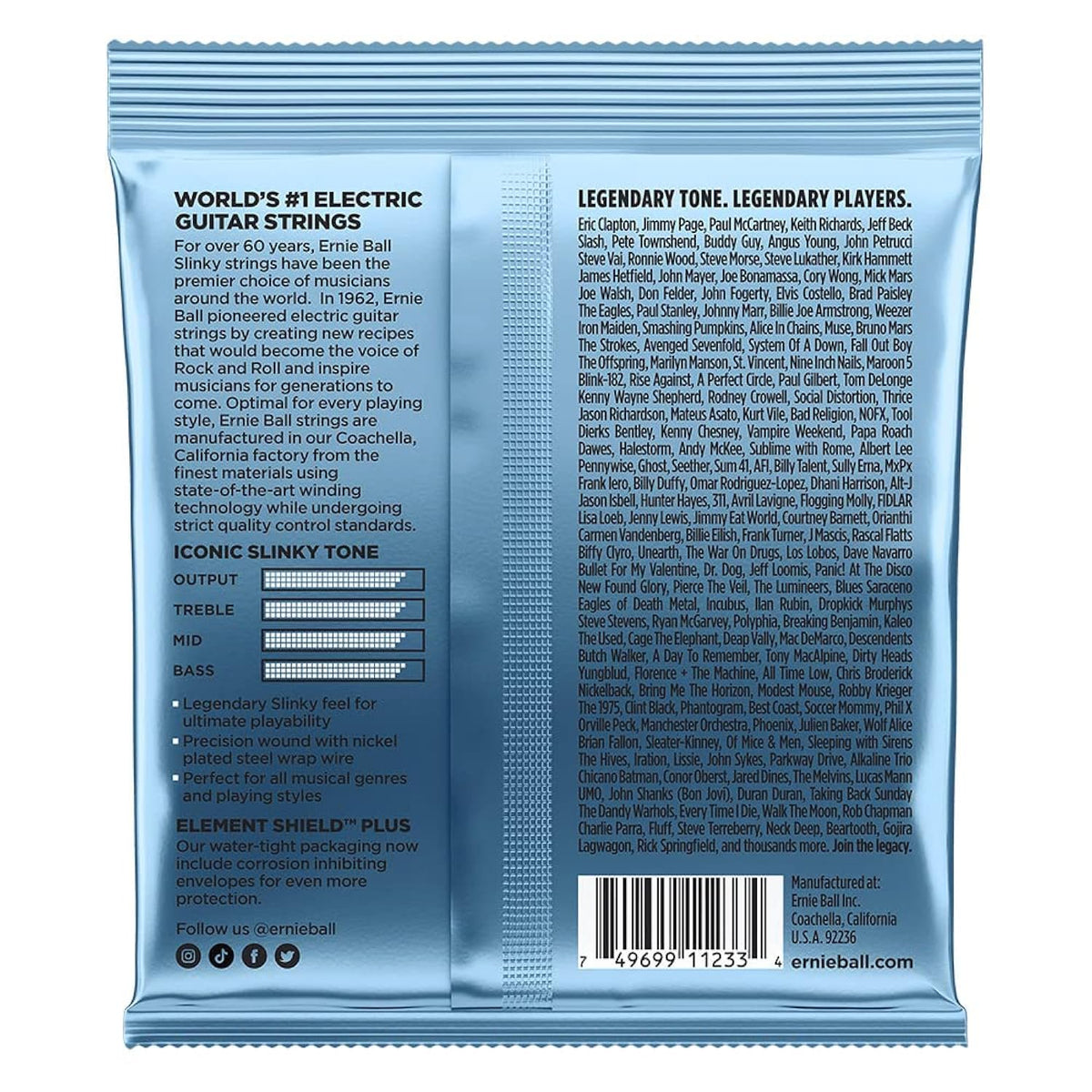Ernie Ball Primo Slinky Nickel Wound Electric Guitar Strings 3-pack, 9.5-44 Gauge (P03212)