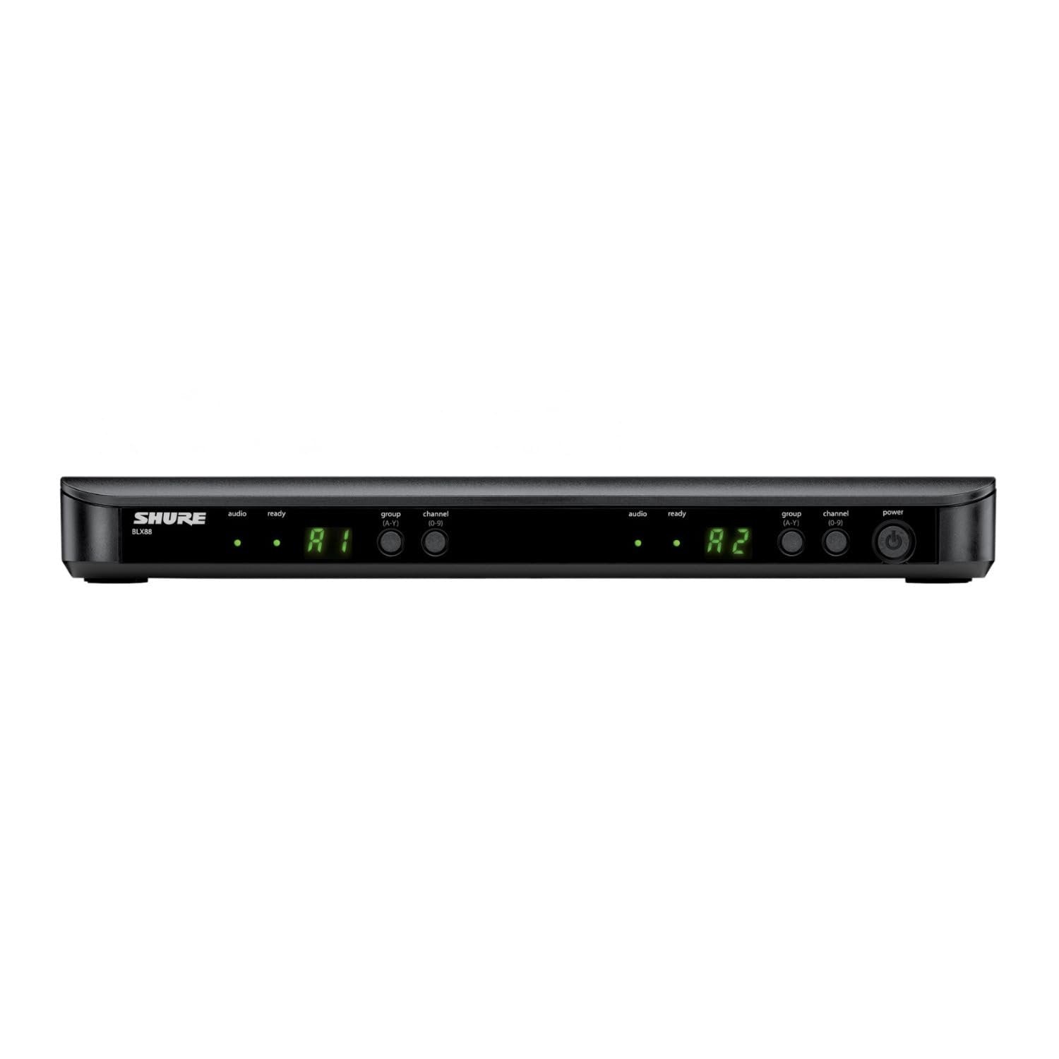 Shure BLX88 Dual Channel Receiver - for use with BLX Wireless Systems, Transmitters Sold Separately | H10 Band (BLX88=-H10)