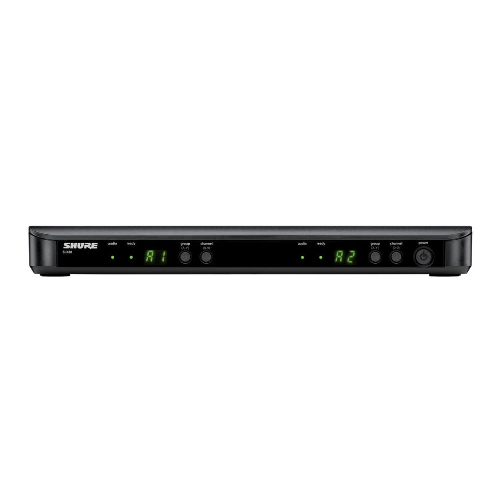 Shure BLX88 Dual Channel Receiver - for use with BLX Wireless Systems, Transmitters Sold Separately | H10 Band (BLX88=-H10)