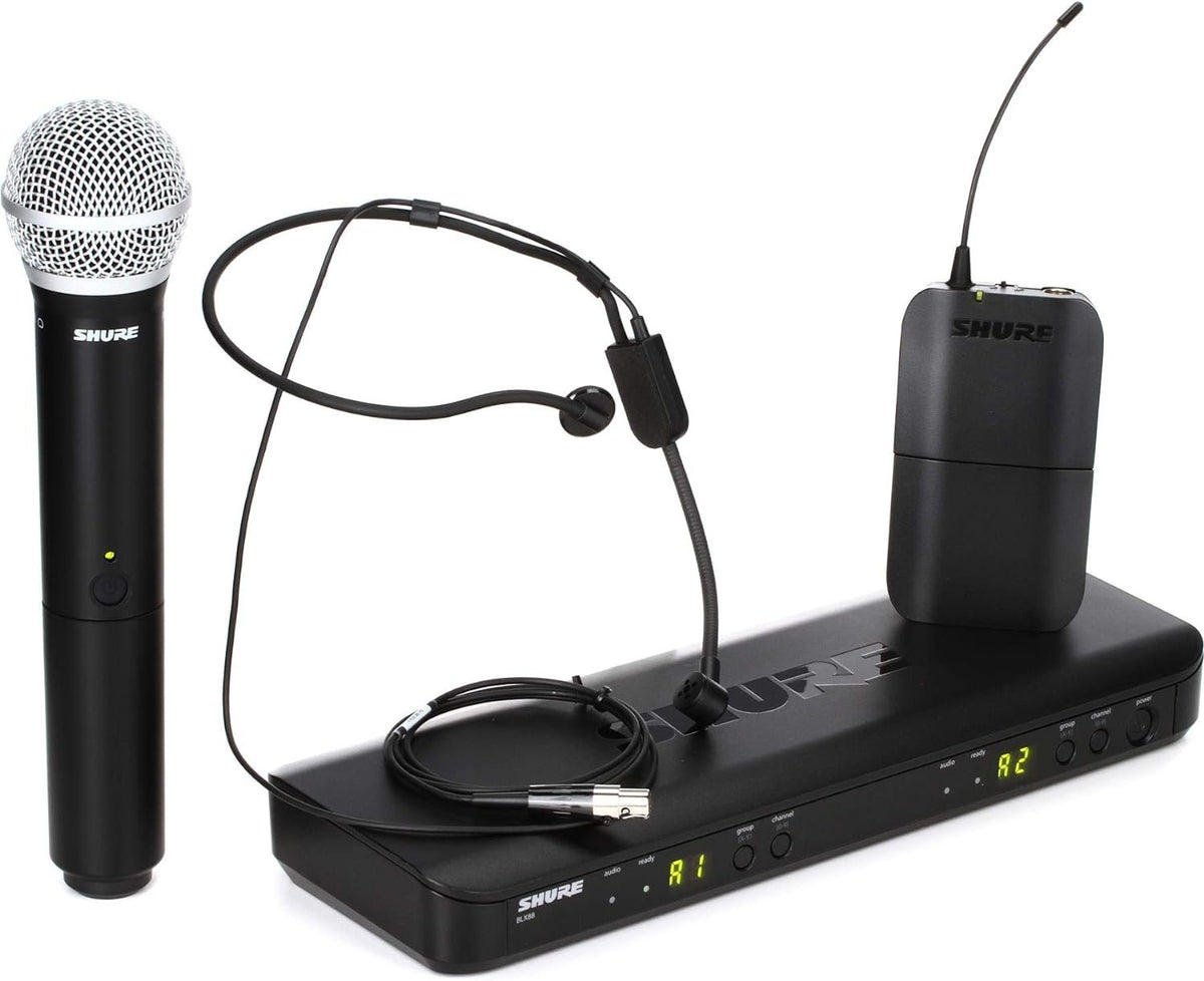 Shure BLX1288/P31 UHF Wireless Microphone System – Handheld & Headset, Multiple Bands