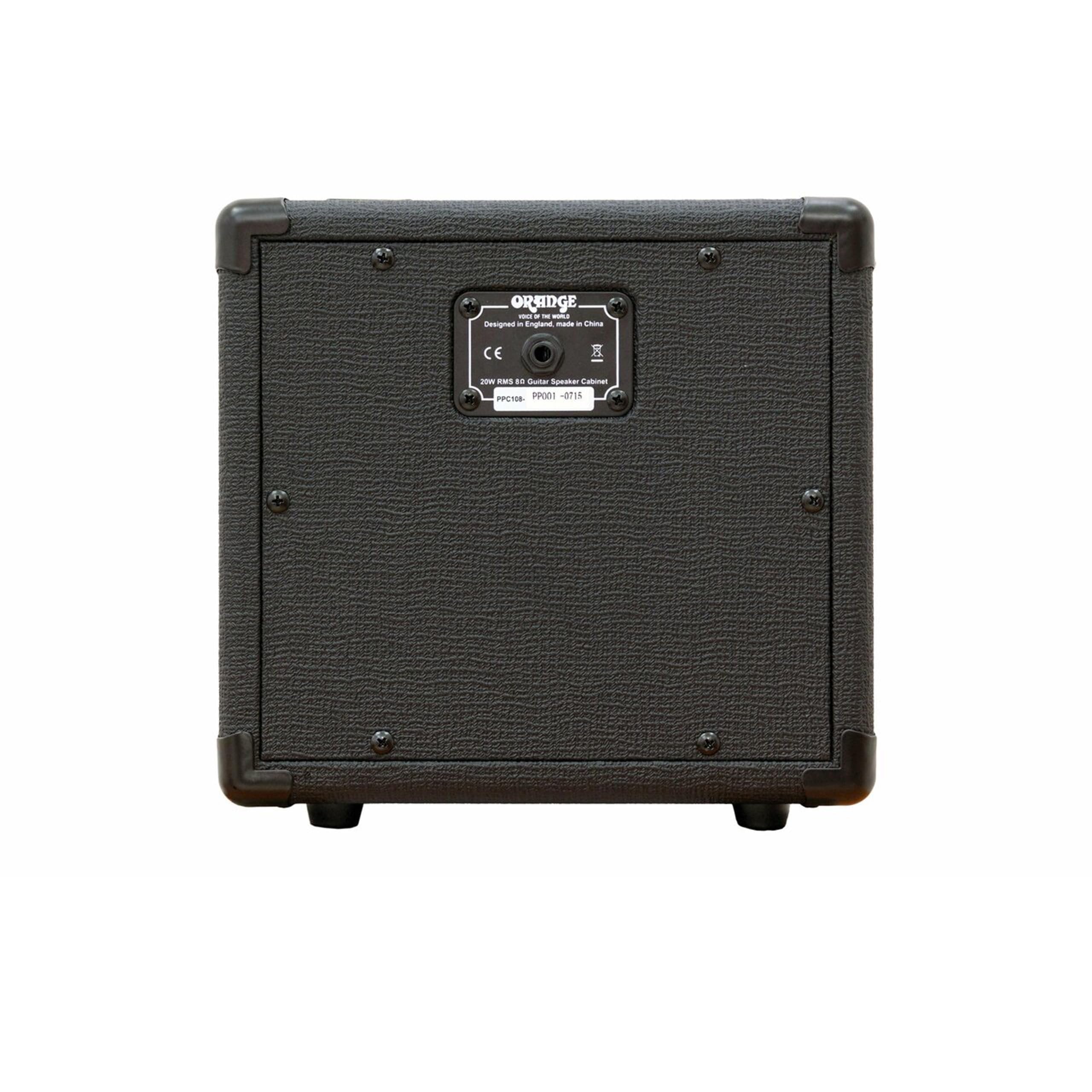Liquid Audio Orange Amps PPC108 1x8 Closed Back Speaker Cabinet (Black) Bundle with 10ft Pig Hog Black Woven Instrument Cable and Instrument Polishing Cloth