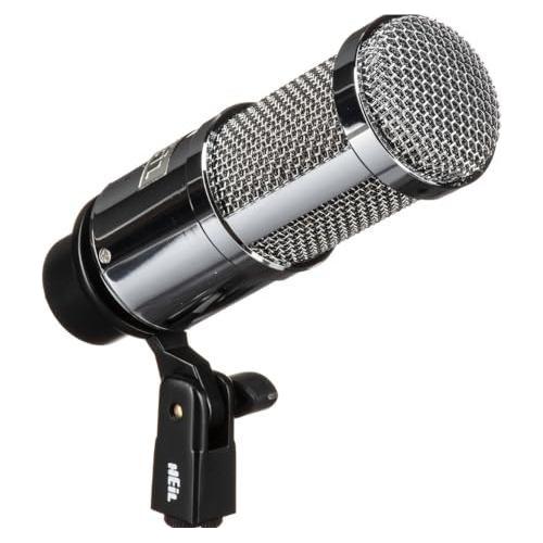 Liquid Audio Heil Sound PR 40 Dynamic Cardioid Studio Microphone Bundle w/Pig Hog PHM10 8mm Mic Cable, Pop Filter Polishing Cloth