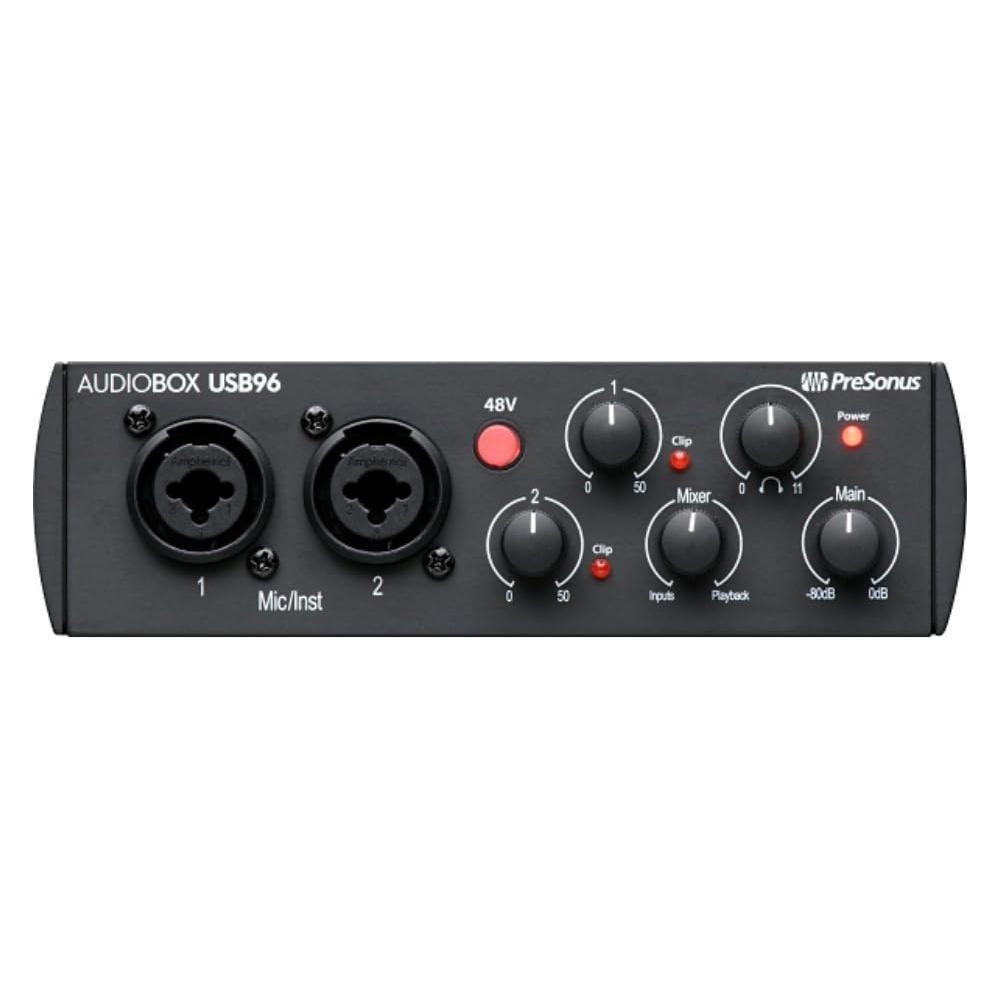 PreSonus® AudioBox USB® 96 Studio Ultimate Bundle - 25th Anniversary Edition Bundle w/ 2x Pig Hog Mic Cable, Pop Filter and Liquid Audio Polishing Cloth